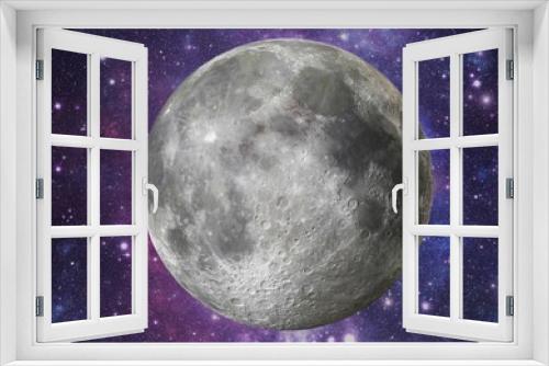 Fototapeta Naklejka Na Ścianę Okno 3D - Illustration of moon and universe stars