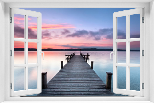 Fototapeta Naklejka Na Ścianę Okno 3D - Herbstmorgen am einsamen See