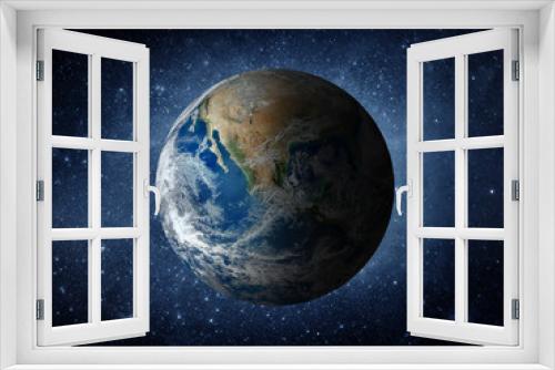 Fototapeta Naklejka Na Ścianę Okno 3D - Earth and galaxy. Elements of this image furnished by NASA.
