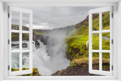 Fototapeta Naklejka Na Ścianę Okno 3D - Wonderful waterfall Gullfoss in Iceland, summer time