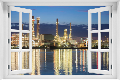 Fototapeta Naklejka Na Ścianę Okno 3D - panorama petrochemical industry night scene