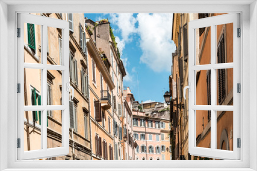 Fototapeta Naklejka Na Ścianę Okno 3D - Traditional old buildings Street view in Rome, ITALY