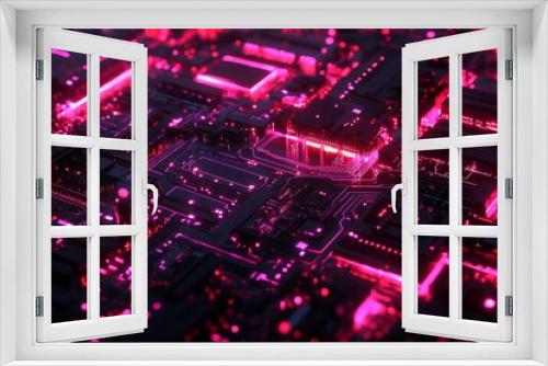 Vibrant circuit board cityscape at night illustrating the intersection of urban tech and healthcare