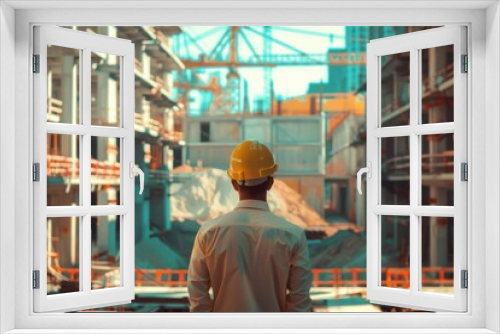 Civil engineer looking at a construction site