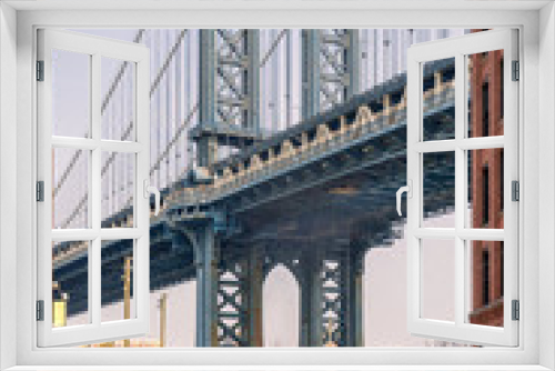 Fototapeta Naklejka Na Ścianę Okno 3D - Manhattan Bridge from Brooklyn