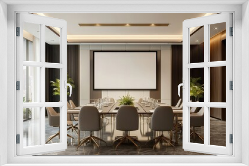 Modern Meeting Room with projector screen