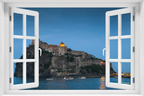 Fototapeta Naklejka Na Ścianę Okno 3D - Ischia Porto landscape, ancient Aragonese Castle