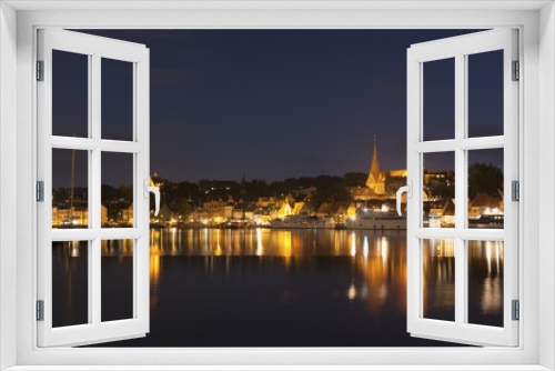 Fototapeta Naklejka Na Ścianę Okno 3D - Flensburg bei Nacht