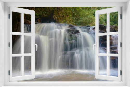 Fototapeta Naklejka Na Ścianę Okno 3D - Batu hampar waterfall. Symbol of nature