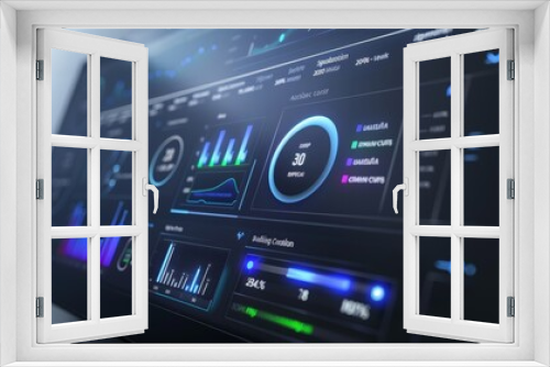 Smart Home Control Panel Displaying Energy Usage and Environmental Metrics for Eco-Friendly Technology