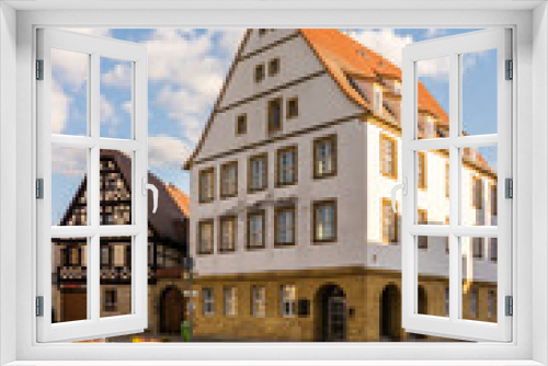 Fototapeta Naklejka Na Ścianę Okno 3D - Hallstadt Fachwerkhäuser
