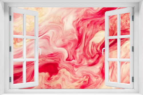 A red and white marble background with a swirl pattern