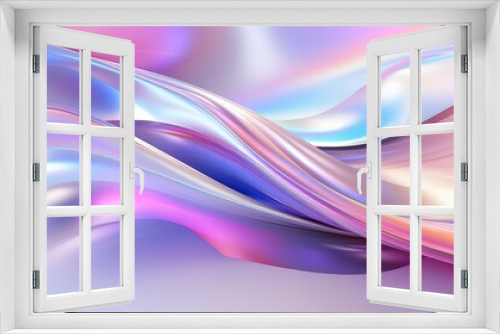 Abstract, iridescent, wavy lines in shades of pink, purple, and blue.