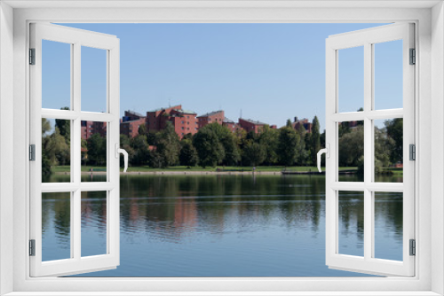 Fototapeta Naklejka Na Ścianę Okno 3D - La città nel lago