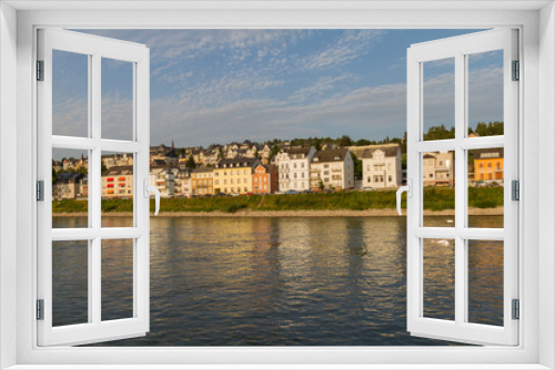 Koblenz residential district on the Rhine bathed in afternoon light