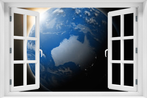 Fototapeta Naklejka Na Ścianę Okno 3D - Sun over Australia on planet Earth