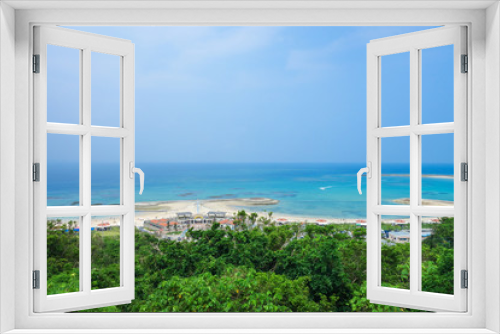 Fototapeta Naklejka Na Ścianę Okno 3D - 沖縄県　南城市　高台から見るあざまサンサンビーチ