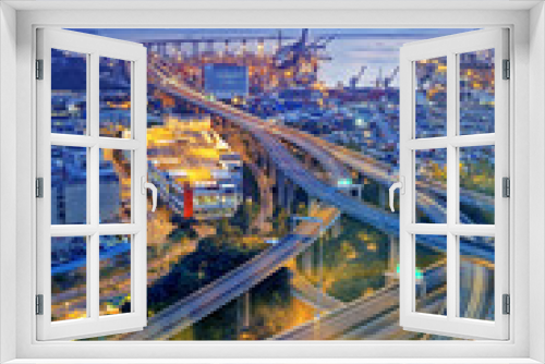 Fototapeta Naklejka Na Ścianę Okno 3D - Hong Kong Stonecutters' Bridge