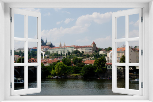 Fototapeta Naklejka Na Ścianę Okno 3D - View of Prague castle from Manesuv bridge