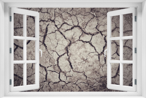Fototapeta Naklejka Na Ścianę Okno 3D - Cracked dry soil