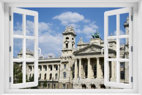 Fototapeta Naklejka Na Ścianę Okno 3D - Building behind Hungarian Parliament