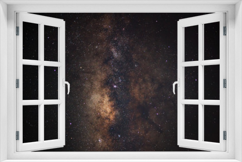 Fototapeta Naklejka Na Ścianę Okno 3D - Milky Way galaxy, Long exposure photograph, with grain.