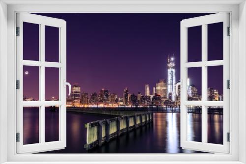 Fototapeta Naklejka Na Ścianę Okno 3D - NewYork manhattan City at Night