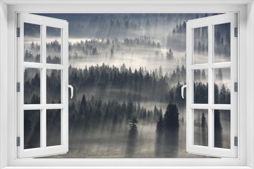 Fototapeta Naklejka Na Ścianę Okno 3D - foggy river