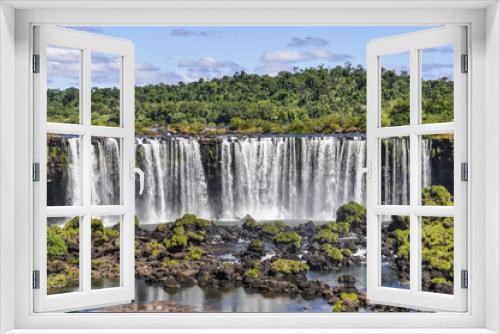 Fototapeta Naklejka Na Ścianę Okno 3D - Upper fall at Iguazu Falls,  Brazil