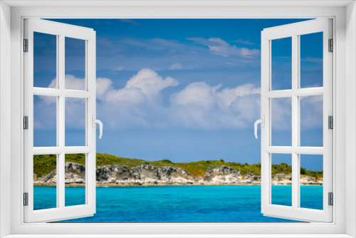 Fototapeta Naklejka Na Ścianę Okno 3D - Bahama blue split by stunning island.