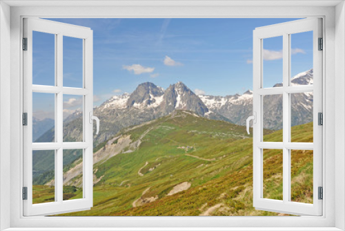 Fototapeta Naklejka Na Ścianę Okno 3D - Alpine nature / The Alps are the highest and most extensive mountain range system that lies entirely in Europe, across Austria, France, Germany, Italy, Liechtenstein, Monaco, Slovenia, and Switzerland