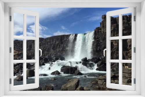 Fototapeta Naklejka Na Ścianę Okno 3D - þingvellir national park waterfall
