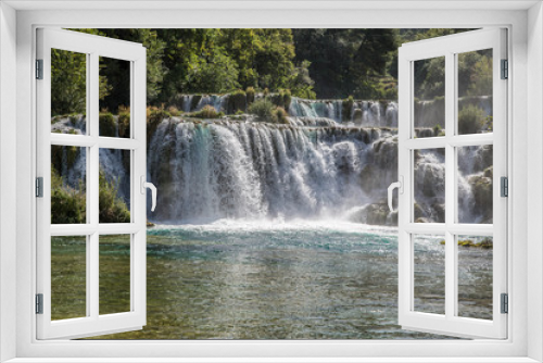 Fototapeta Naklejka Na Ścianę Okno 3D - gigantische türkise, glasklare Wasserfälle