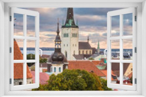 Morning view of old town Tallinn, Estonia