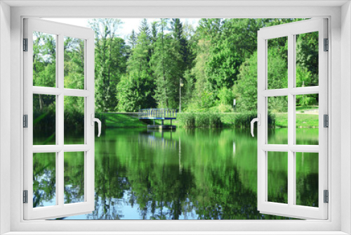 Fototapeta Naklejka Na Ścianę Okno 3D - Lake in park Feofania. Kiev, Ukraine