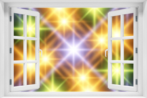 Fototapeta Naklejka Na Ścianę Okno 3D - Abstract color background - neon stars