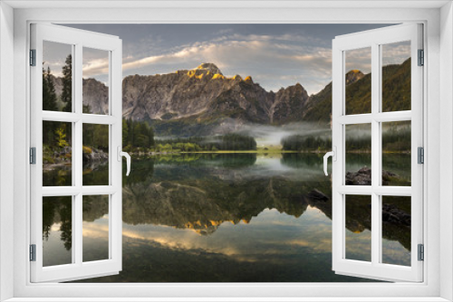 Fototapeta Naklejka Na Ścianę Okno 3D - High resolution panorama of the lake in Strbske Pleso