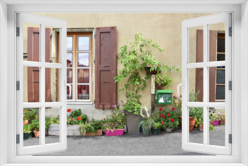 Fototapeta Naklejka Na Ścianę Okno 3D - La façade et le chat