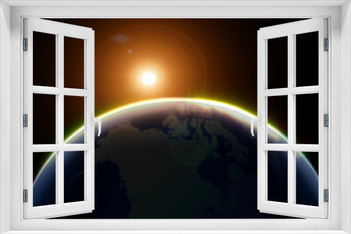 Fototapeta Naklejka Na Ścianę Okno 3D - sunrise in the space