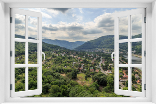 Fototapeta Naklejka Na Ścianę Okno 3D - a beautiful view of the river Elbe from a height beautiful forest Saxon Switzerland