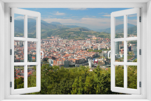 Fototapeta Naklejka Na Ścianę Okno 3D - View of city from above. Bilbao, Spain