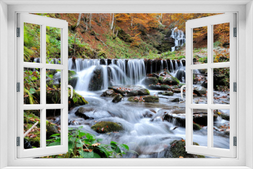 Fototapeta Naklejka Na Ścianę Okno 3D - Mountain river in the autumn forest