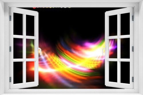 Fototapeta Naklejka Na Ścianę Okno 3D - Bright shining color spot on a black background. Blazing vector