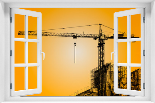 Fototapeta Naklejka Na Ścianę Okno 3D - Construction Crane