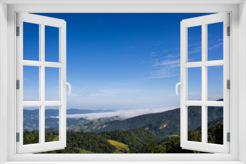 Fototapeta Naklejka Na Ścianę Okno 3D - Sea of mist and sunrise at Phoocheefha,chiangrai, Thailand