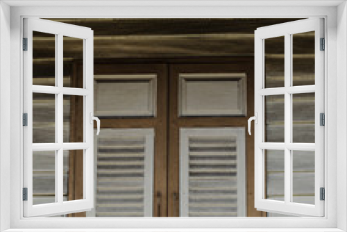 Fototapeta Naklejka Na Ścianę Okno 3D - Window of a old wooden house