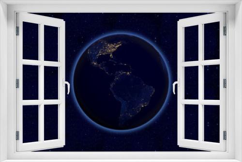 Fototapeta Naklejka Na Ścianę Okno 3D - Planet earth at night- US