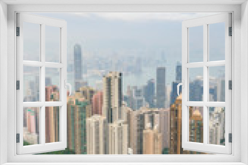Fototapeta Naklejka Na Ścianę Okno 3D - Hong Kong Panorama View from The Peak