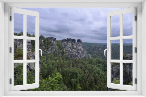 Fototapeta Naklejka Na Ścianę Okno 3D - Place for climbers in park Saxon Switzerland