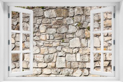 Fototapeta Naklejka Na Ścianę Okno 3D - old stone wall